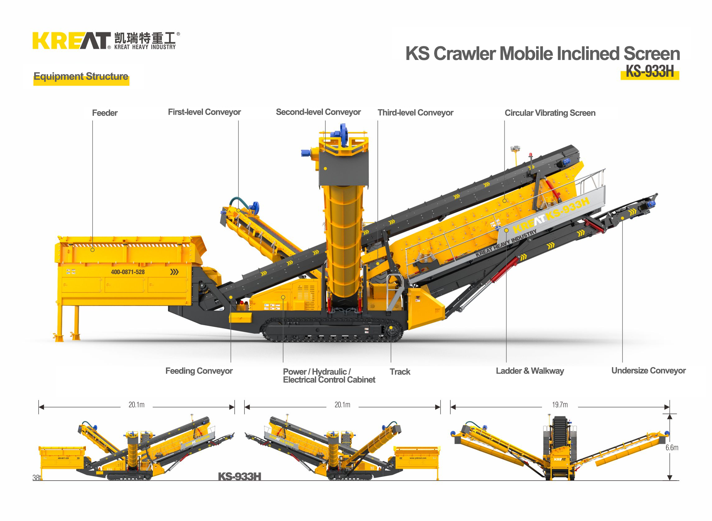 Paletli Mobil Eğimli Elek Crawler Mobile Inclined Screen