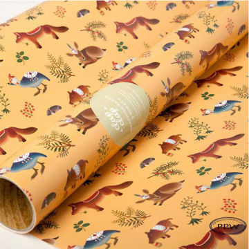Yellow animal print Wrapping Paper Wholesale