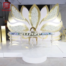 Luxury Round Wedding Dining Table Set: Clear Acrylic Crystal Serpentine Table