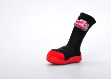 Long Cute Red Kids Wool Slippers , Indoor Cartoon Boiled Wool Slipper