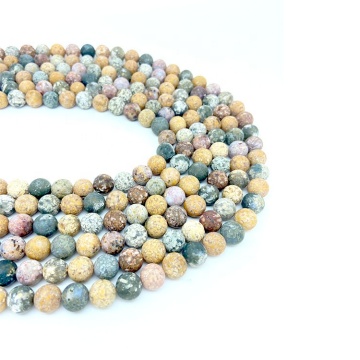 8mm Natural Ocean Jasper Quartz Mixed Color Stone Beads for Jewelry Making