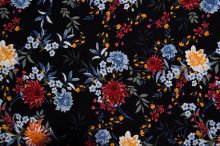 Dark Colors Various Flowers Pattern Printed Fabrics