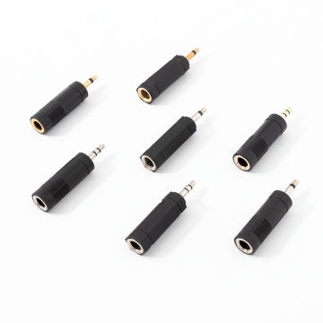Gold Male to Female Audio Adapter 3.5mm to 6.35mm for Audio/Video Connections