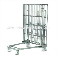 ISO certificated wire mesh steel roll cage container trolley system