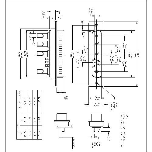 PDB9W4-MXXX POWER D-SUB 9W4 SOLDER CUP-MALE