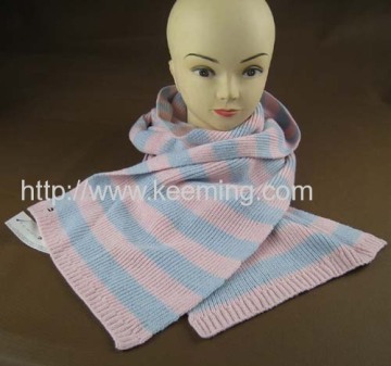 Woolen Provent Hemming Stripe Scarf?