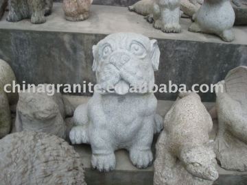 granite garden dog sculptures