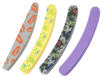 Professional 100/180 Grit Nail File Grit Curved Banana Shape Nail File