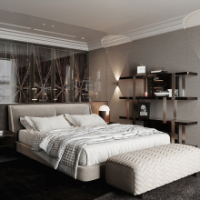 MOONTOP Hotel Bedroom Furniture - Italian Leather King Size Beds