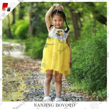 Child yellow sunflower fancy wedding dancing dress