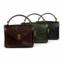 Vintage Genuine Leather Flap Top-Handle Crossbody Bag