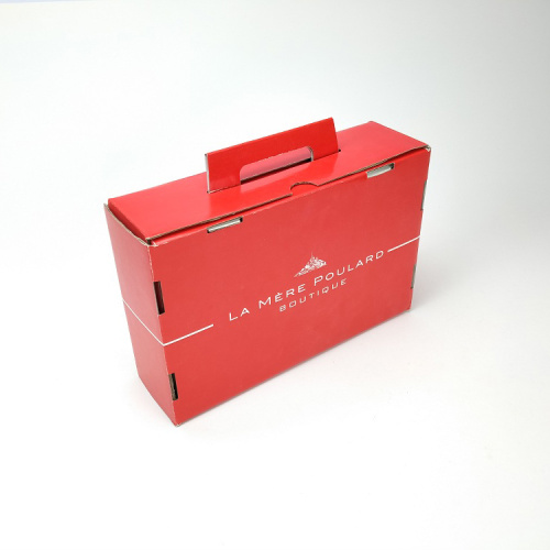 Red Colour Mailing Shipping Packaging Box With Handle