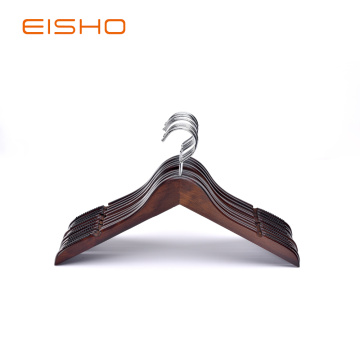 EISHO Wooden Dark Walnut Hangers Wholesale