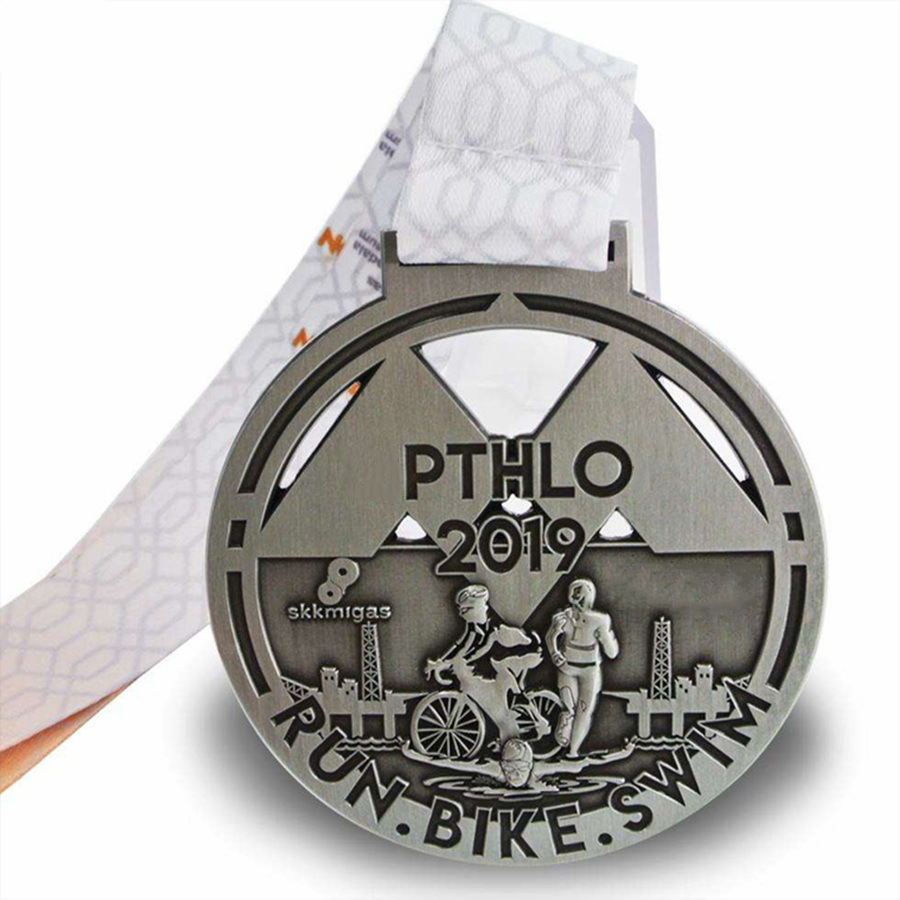 Προσαρμοσμένο ασημένιο μετάλλιο μετάλλιο ποδήλατο ποδήλατο
