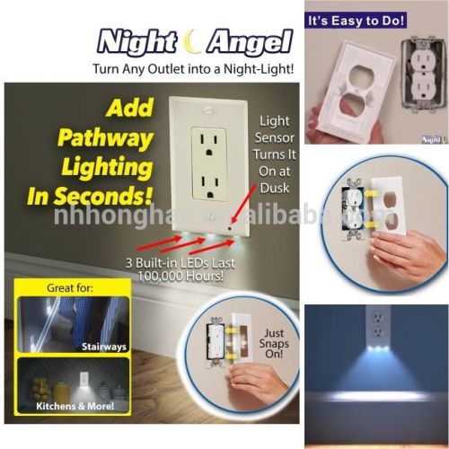 Outlet Cover Sensor LED Night Light Angel