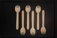 140mm Disposable flatware set wooden fork tableware