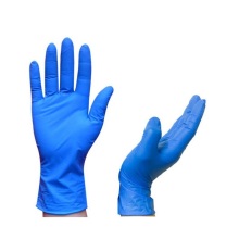 Guantes de nitrilo azul desechable en polvo