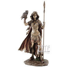 Customized casting metal greek goddess statue bronze athena sculpture
