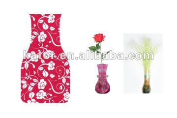 PVC Foldable vase in blue flower