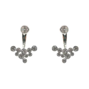 Fashion Sterling Silver Jacket Stud Earrings