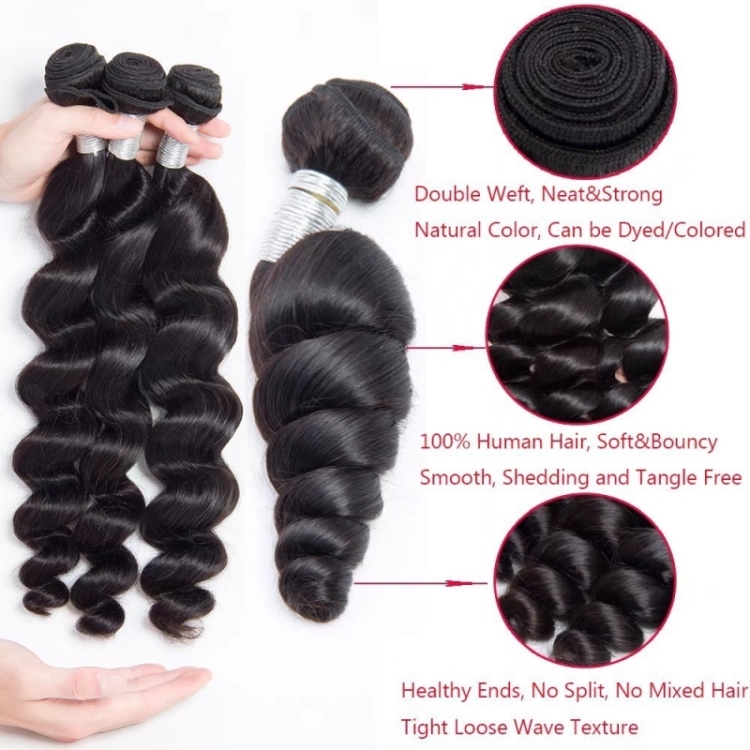 Wholesale Brazilian Human Hair Cuticle Aligned Virgin Hair Vendor Loose Wave 3 Bundles with Closure
