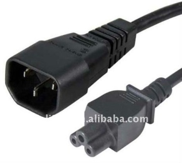 IEC C14 Plug - IEC C5 (clover leaf) Socket 0.3m power cable
