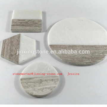 Marble Coaster Set, - Set of 4 Marble Drink Coasters /hexa marble coaster/square marble coaster /round marble coaster