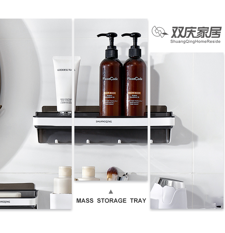 Bathroom wall mounted No drilling adhesive  shower caddy  toiletries holder cosmetic rack bathroom shelf organizer