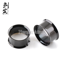 Black Titanium Anodized Double Flared Plug Ear Body Jewelry