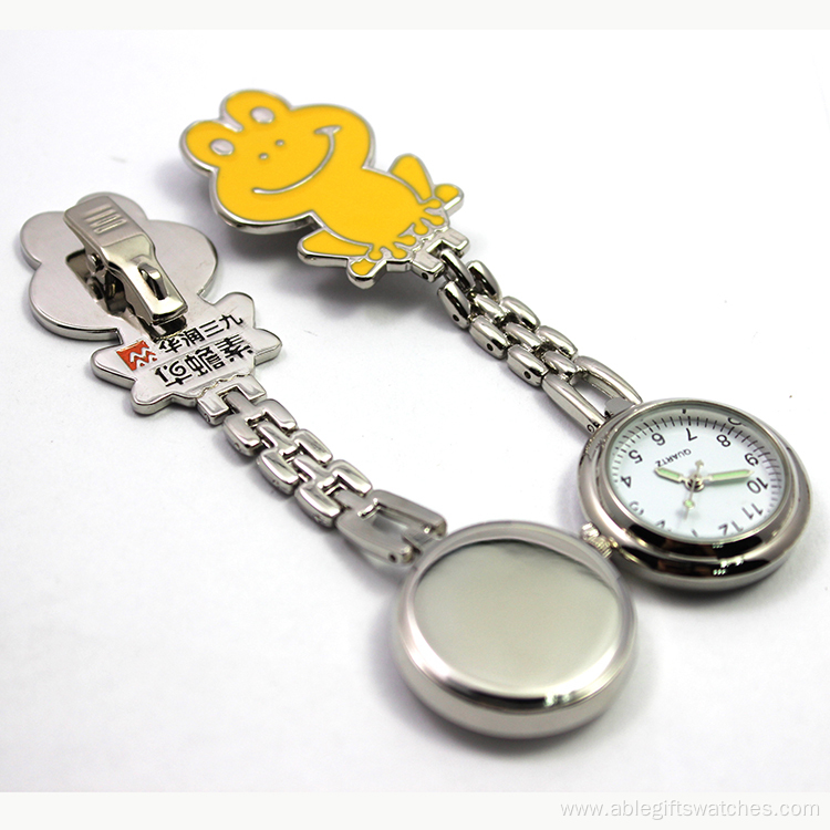 New Arrival Yellow Face Steel Nurse Brooch Watch