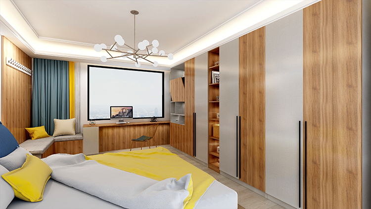Modern children room and kids bedroom with wardrobes