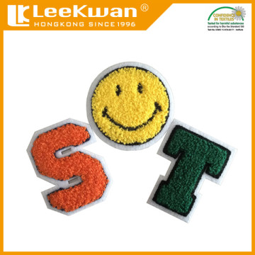 custom uniform chenille patches/chenille letters applique/school letterman chenille patches