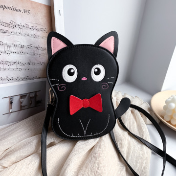 Cat Mini Bag 카툰 가죽 가방 자수 패치