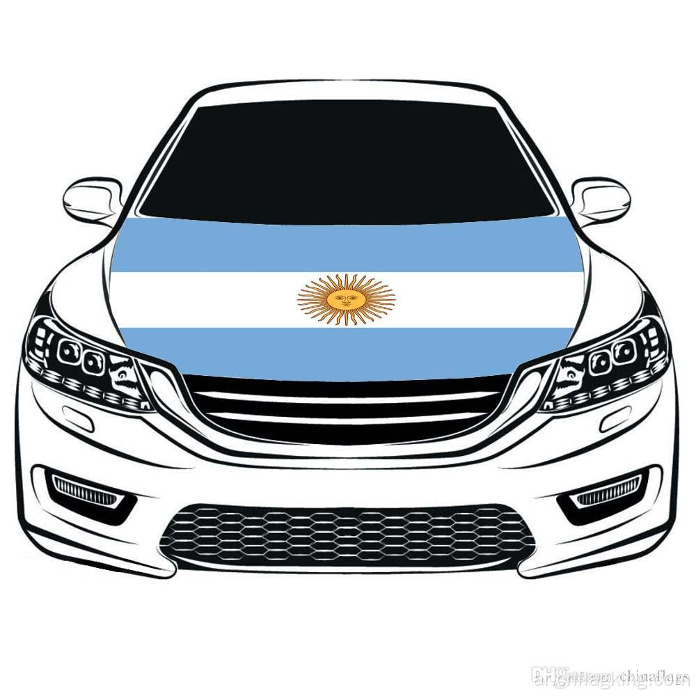 غطاء غطاء محرك السيارة بعلم الأرجنتين لكأس العالم 100 * 150 سنتيمتر علم الأرجنتين