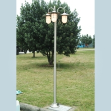 Triple-bar Straw Hat Placket Pole Lamp
