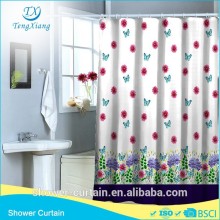 Butterfly Flower And Tree Printed Polyester Shower Curtian