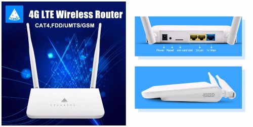 4G LTE WiFi Router with sim card slot,external antenna,2 Lan ports, support 3G/2G,Cat 4 Model LT15