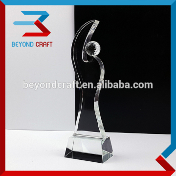 Silver Clear Golf Crystal Trophy for XMAS Gifts