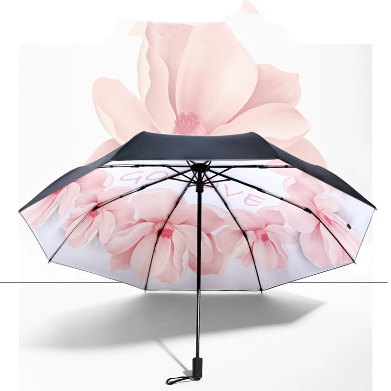 Ladies Popular Pink Flowers Girl Gifts Mini 5 Folding Umbrella