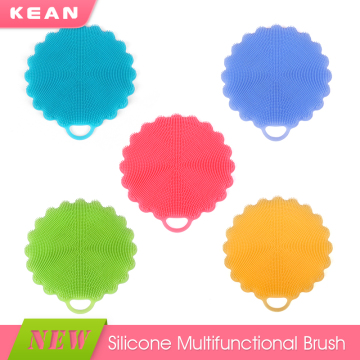 Wholesale colorful soft bpa free silicone sponge scrubber