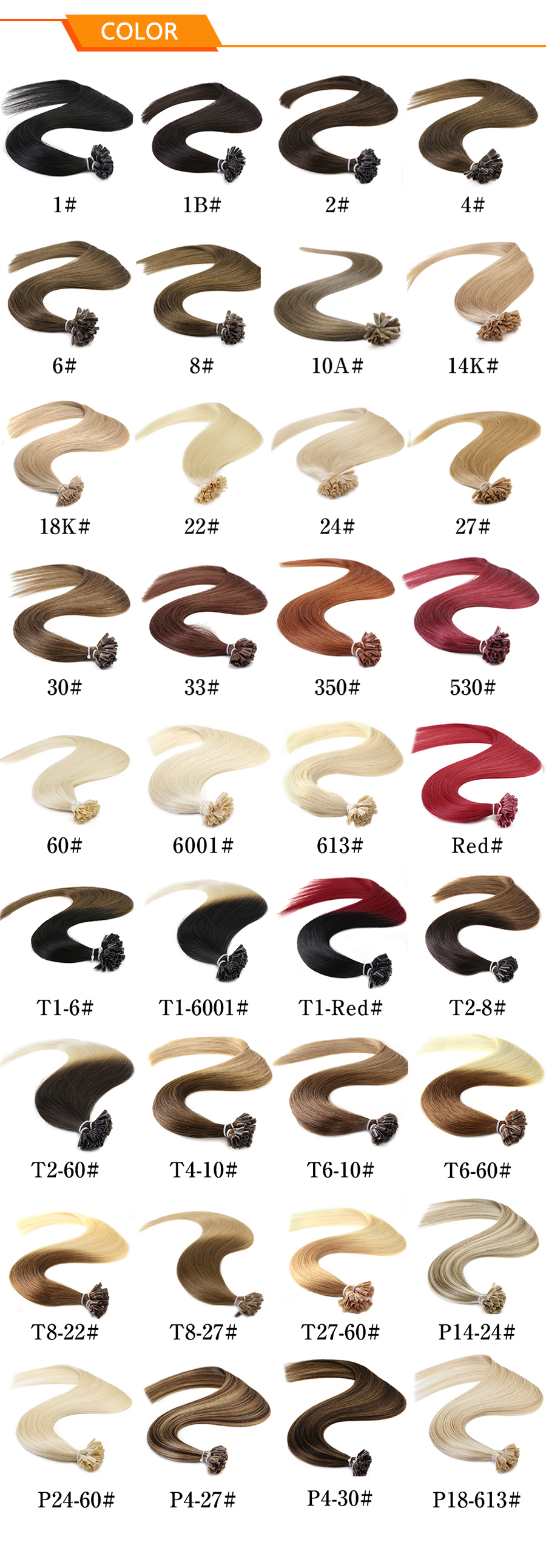 Hot selling factory high quality Russian rumy human hair extension Pre Bonded Hair Extensions Flat tip hair Flat bond extension