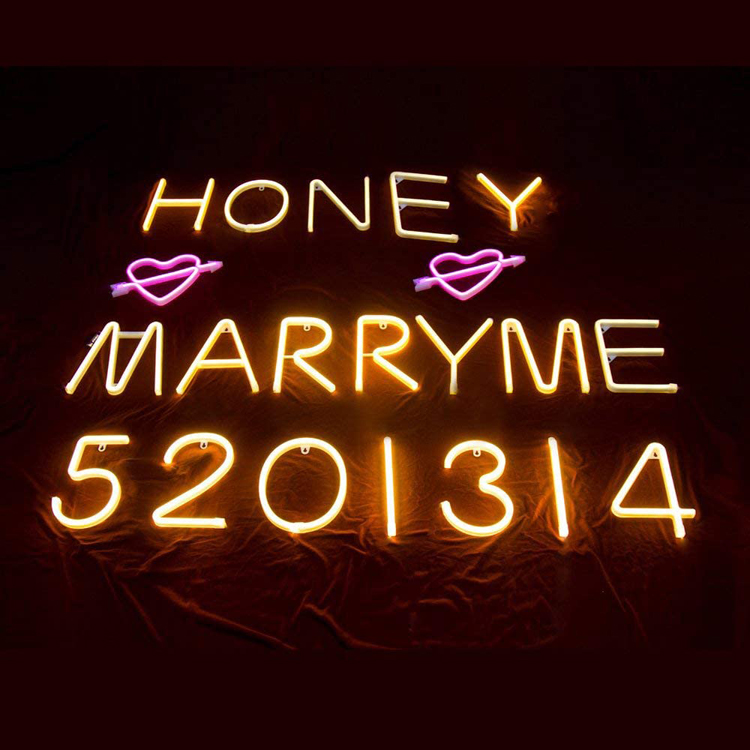 Romantic marry me neon sign custom led sign letter giant led light letter neon sign mr and mrs wedding