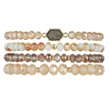 Bohemian Multi Layer Beaded Bracelets Versatile Stretch Strand Sparkly Crystal Beads Wrap Slip-on Cuff Bangle Set