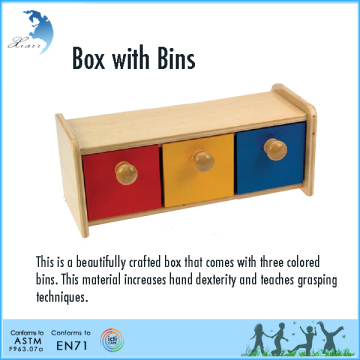 Nursery school EN71 enducational wholesale kids wooden toy box