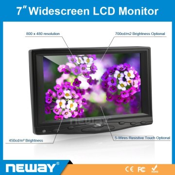 7" touch screen vga monitor PC bus TV monitor for bus