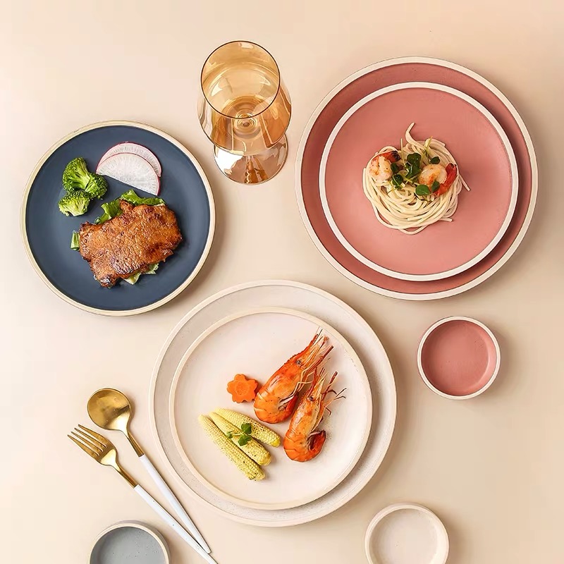 Ceramic Dinner plates Steak Food Plate Dessert Dishes Nordic Style Tableware Dinner Set Salad Soup Bowl for Kitchen Hotel