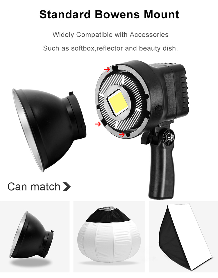 استوديو التصوير الفوتوغرافي 150W LED Video Light 5600K Daylight Dimmable Fill Light Sun Lamp with 3 Color Filters & Remote Control