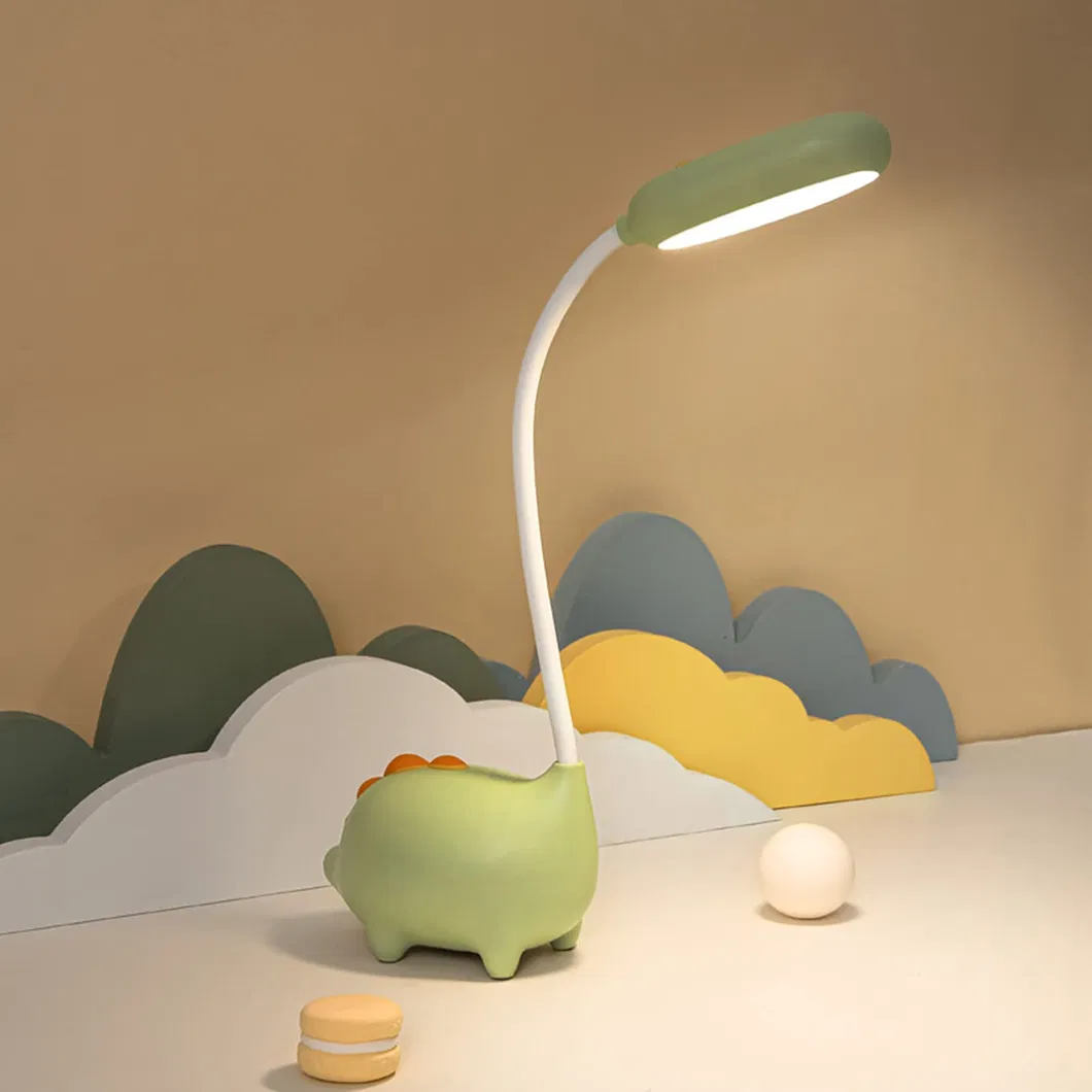 Adorable Dinosaur Desk Lamp with USB Charging Feature