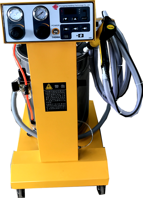 Manual electrostatic powder coating gun for quick color change