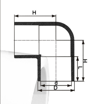 Coude 90 ° Cpvc d&#39;alimentation en eau ASTM D2846